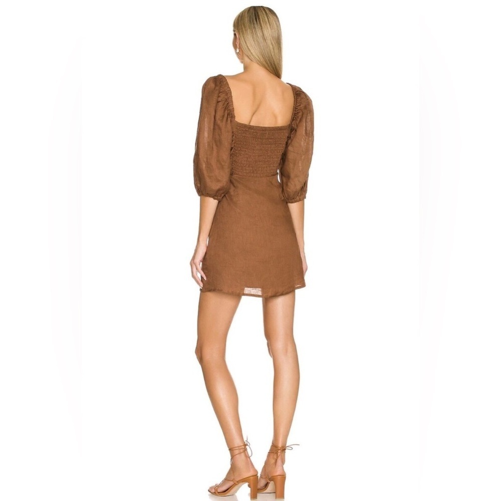 Faithfull The Brand Venezia Mini Dress Cinnamon Size S - Picture 2 of 16